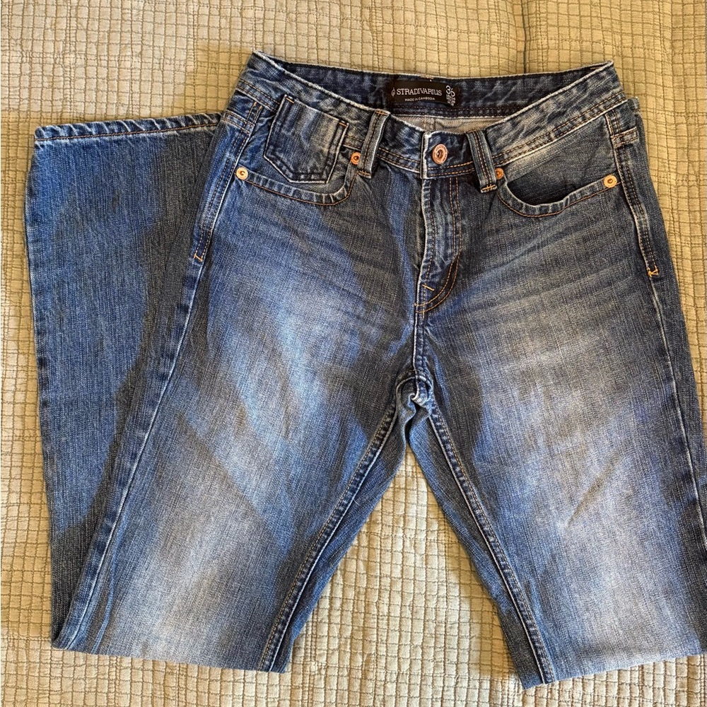 Stradivarius Blue Straight Leg Jeans